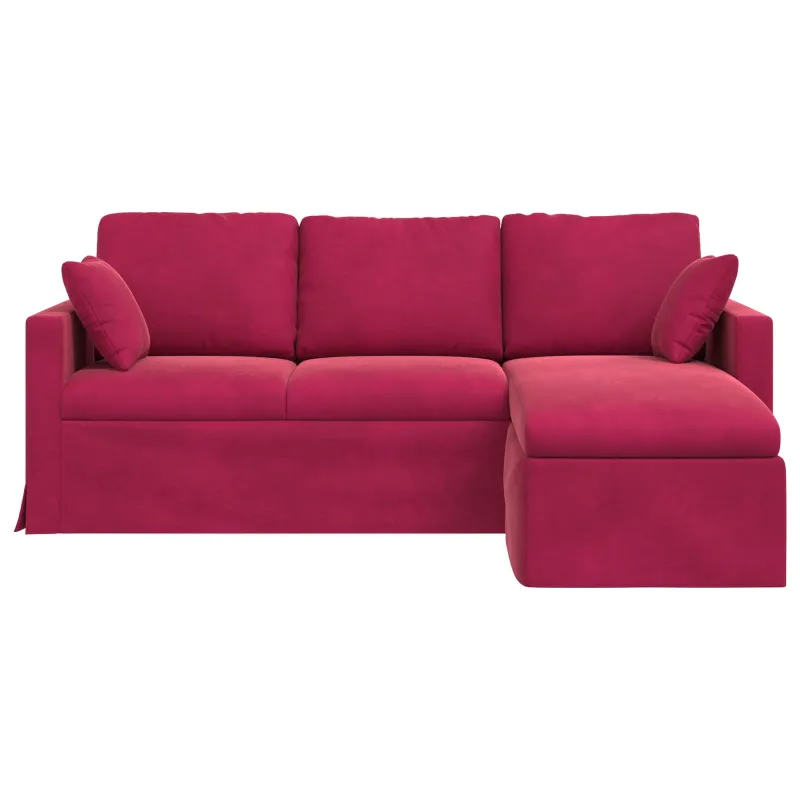 Sofa Vyno raudona 198 x 134 x 80 cm Aksomas
