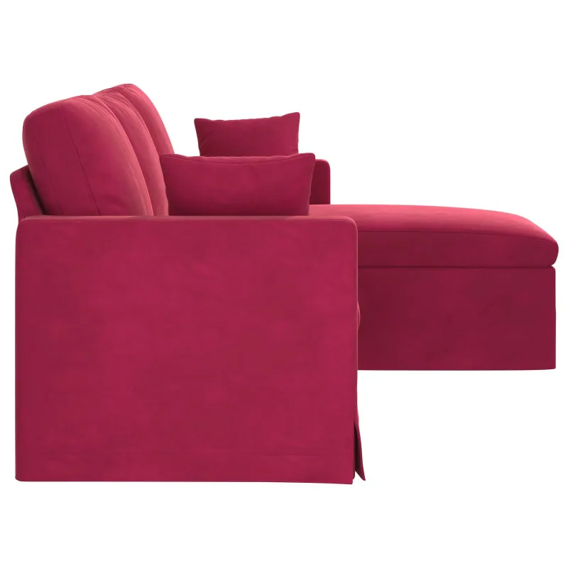 Sofa Vyno raudona 198 x 134 x 80 cm Aksomas