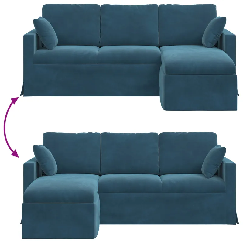 Sofa Mėlyna 198 x 134 x 80 cm Aksomas