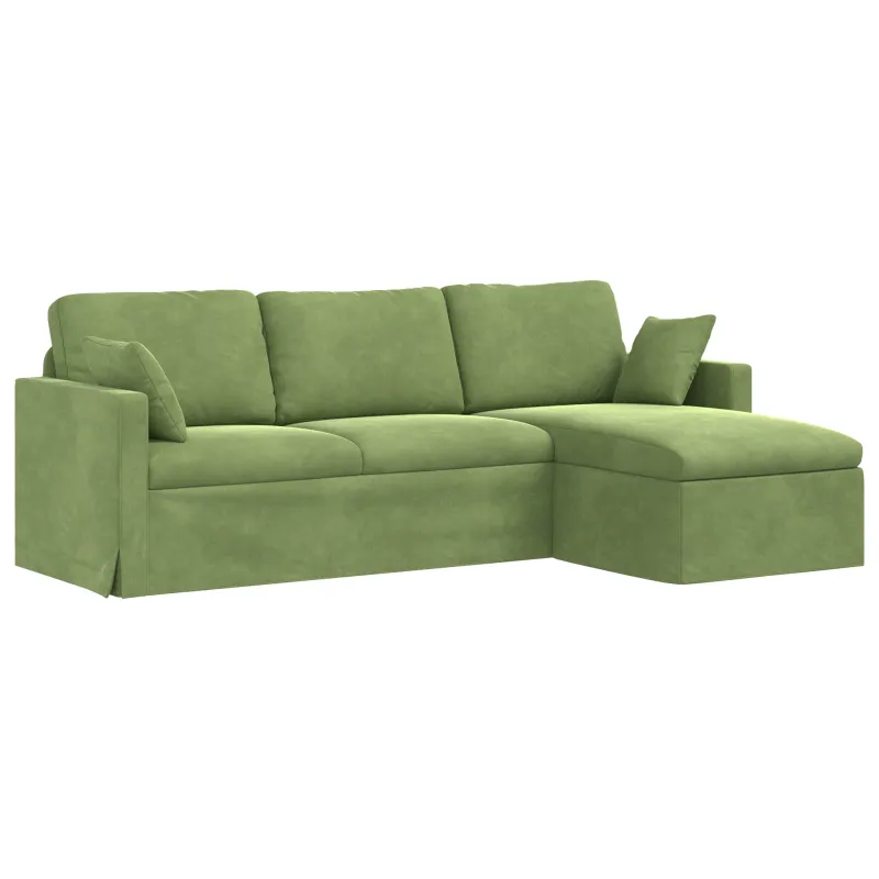 Sofa Šviesiai žalia 228 x 134 x 80 cm Aksomas