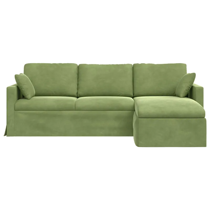 Sofa Šviesiai žalia 228 x 134 x 80 cm Aksomas