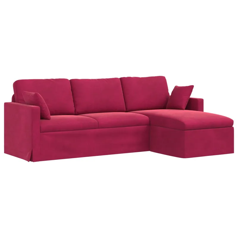 Sofa Vyno raudona 228 x 134 x 80 cm Aksomas