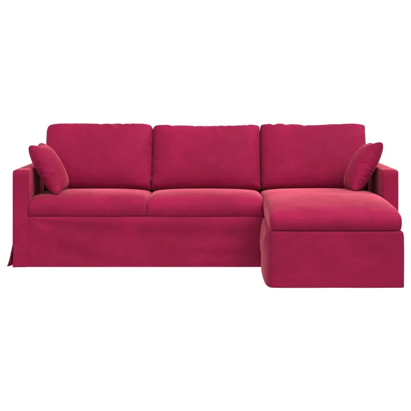 Sofa Vyno raudona 228 x 134 x 80 cm Aksomas