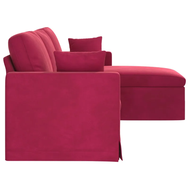 Sofa Vyno raudona 228 x 134 x 80 cm Aksomas