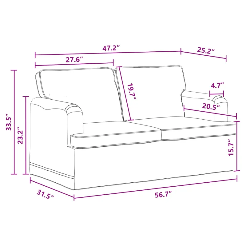 Sofa Tamsiai pilka 144 x 80 x 85 cm audinys