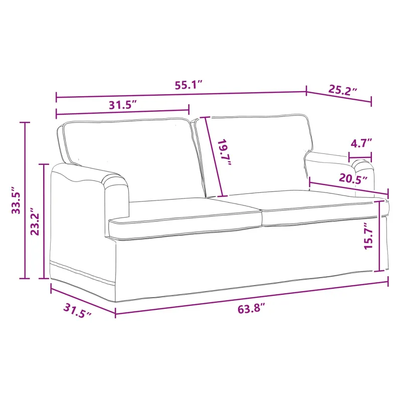 Sofa Tamsiai pilka 162 x 80 x 85 cm audinys