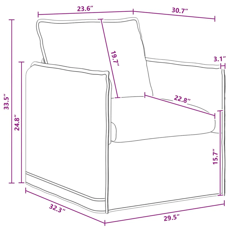 Sofa Tamsiai pilka 75 x 82 x 85 cm audinys