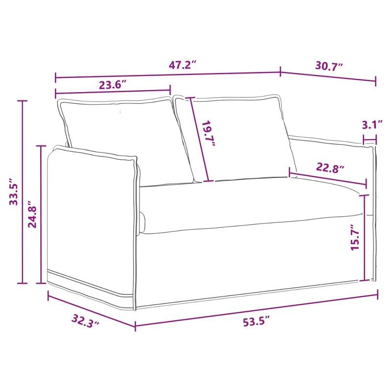 Sofa Tamsiai pilka 136 x 82 x 85 cm audinys