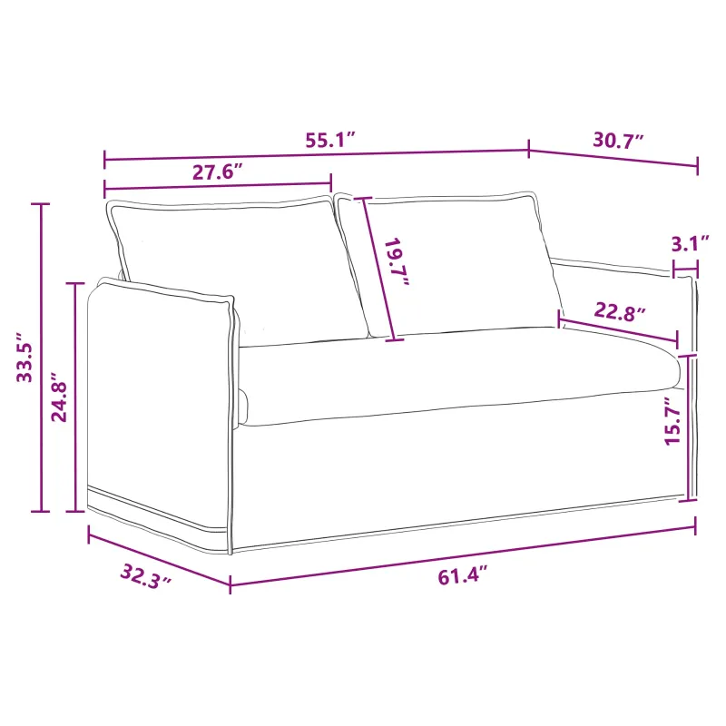 Sofa Tamsiai pilka 156 x 82 x 85 cm audinys
