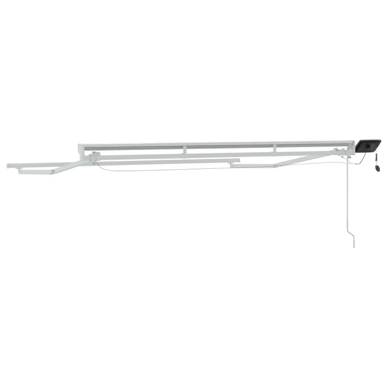 Rankinis markizės rėmas su LED Baltas 3 x 2 m Aliuminis