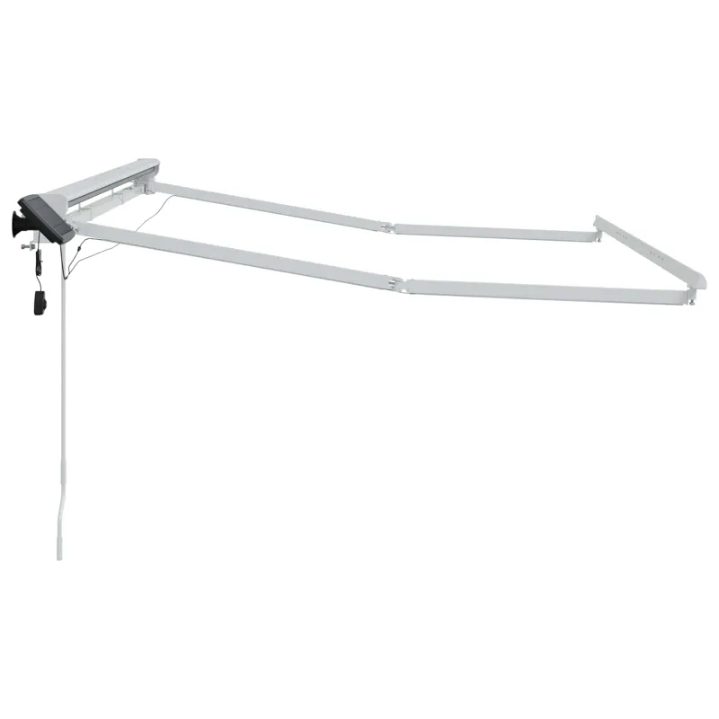Rankinis markizės rėmas su LED Baltas 3 x 2,5 m Aliuminis