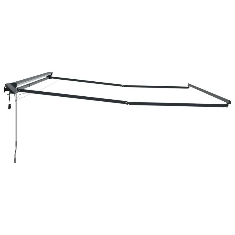 Rankinis markizės rėmas su LED Antracitas 4 x 2 m Aliuminis