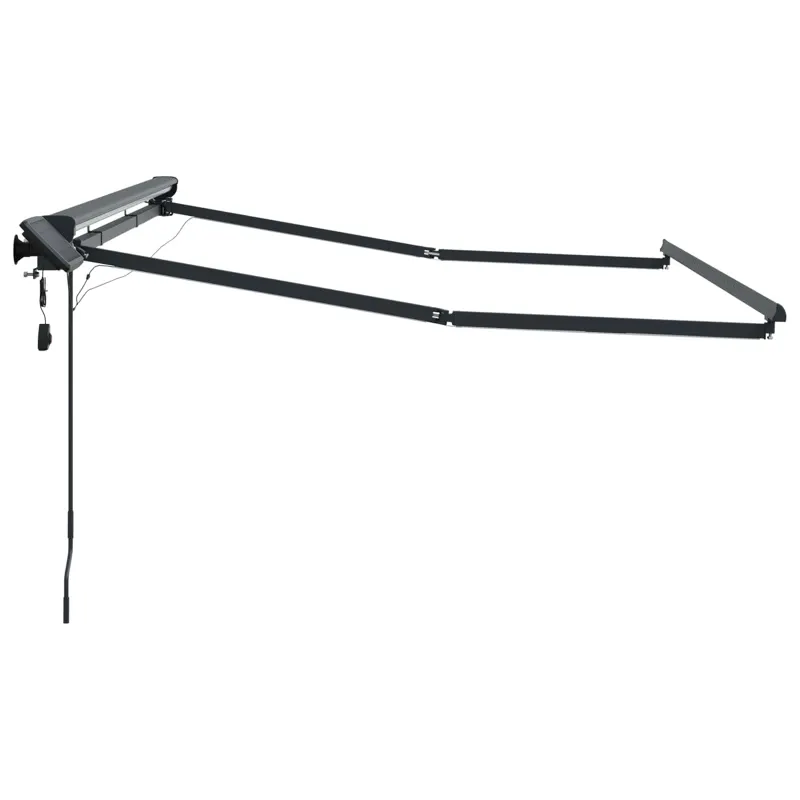 Rankinis markizės rėmas su LED Antracitas 3 x 2,5 m Aliuminis