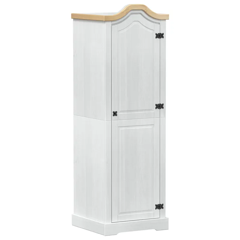 Spintos su lentyna Balta 55 x 52 x 170 cm Kietos pušies mediena
