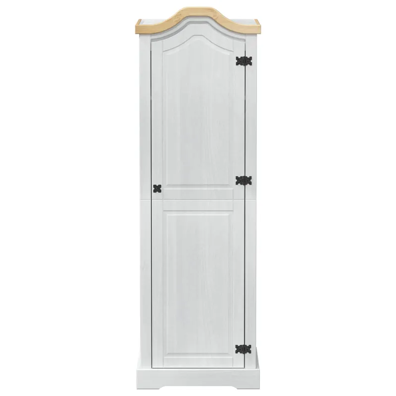 Spintos su lentyna Balta 55 x 52 x 170 cm Kietos pušies mediena
