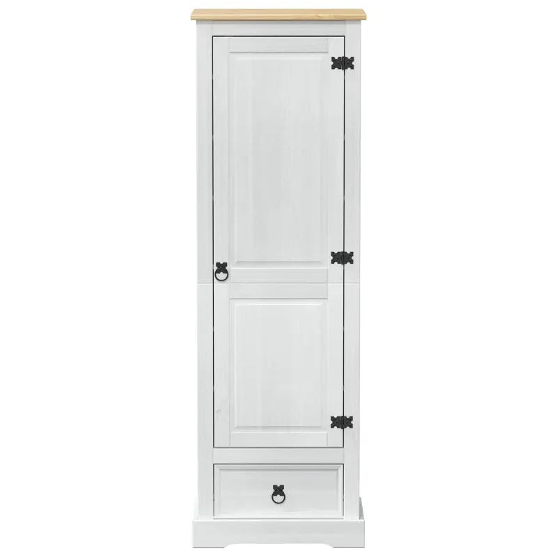 Spintos su stalčių Balta 55 x 38 x 170 cm Kietos pušies mediena
