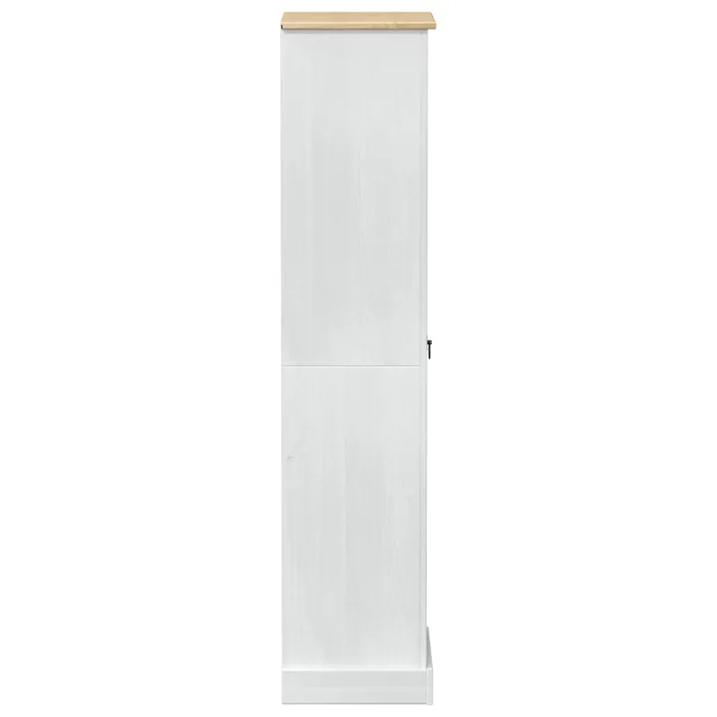 Spintos su stalčių Balta 55 x 38 x 170 cm Kietos pušies mediena