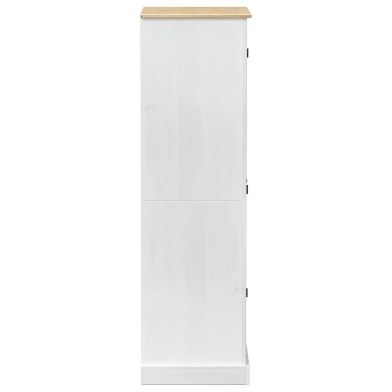 Spintos su stalčių Balta 76 x 50 x 170 cm Kietos pušies mediena