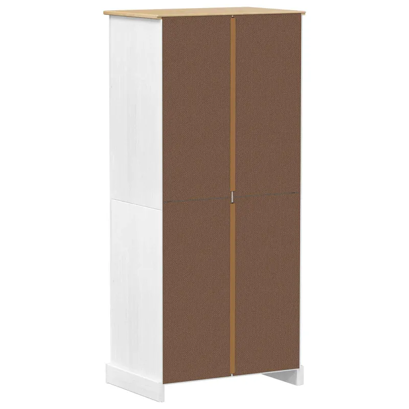 Spintos su lentyna Balta 76 x 50 x 170 cm Kietos pušies mediena