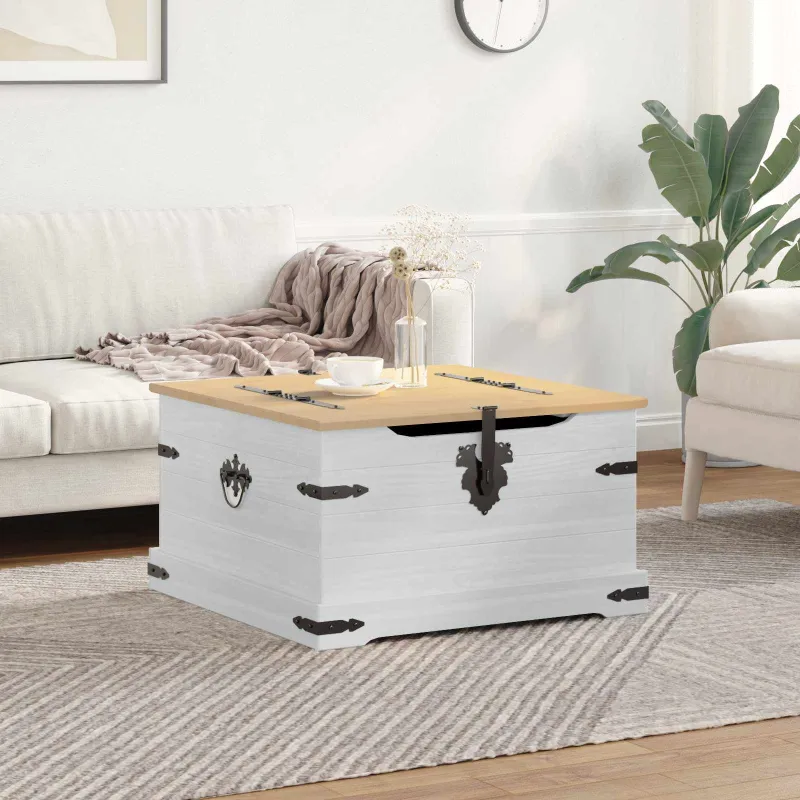 storage box Balta 78 x 78 x 45 cm Kietos pušies mediena