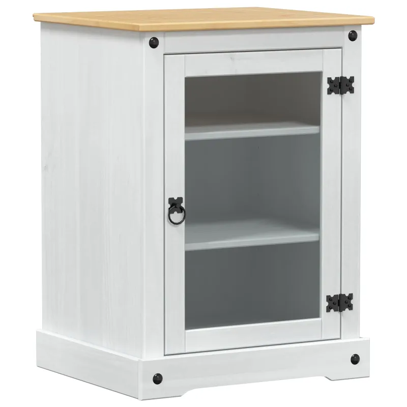 HiFi spintelė Balta 60 x 50 x 82 cm Kietos pušies mediena