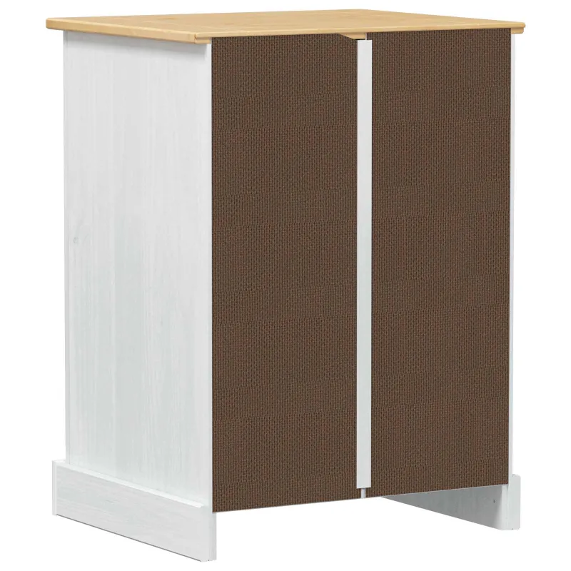 HiFi spintelė Balta 60 x 50 x 82 cm Kietos pušies mediena