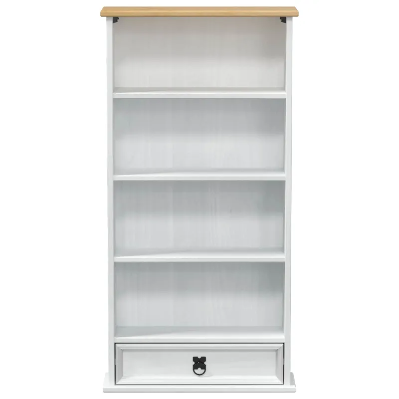 CD spintelė Balta 52 x 17.5 x 103 cm Kietos pušies mediena