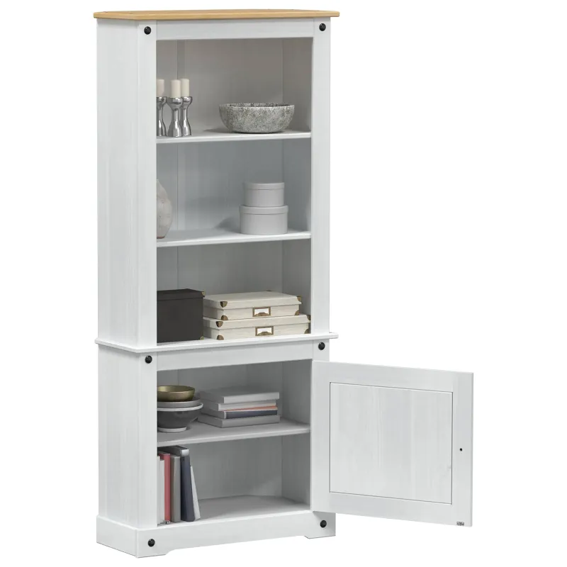 Aukštas spintelė Balta 74 x 38 x 170 cm Kietos pušies mediena