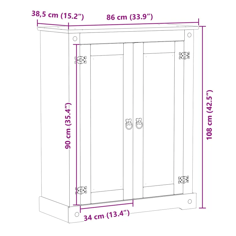 Batu skrynia Balta 86 x 38,5 x 108 cm Kietos pušies mediena