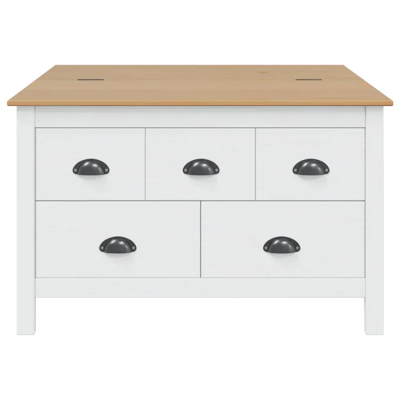 Kavos staliukas HILL Balta ir medaus ruda 79.5 x 79.5 x 49 cm
