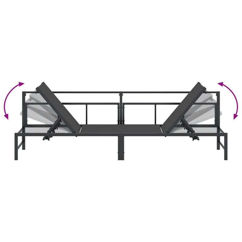 Saulės gultas Juodas 200 x 62 x 59,5 cm Tekstilenas