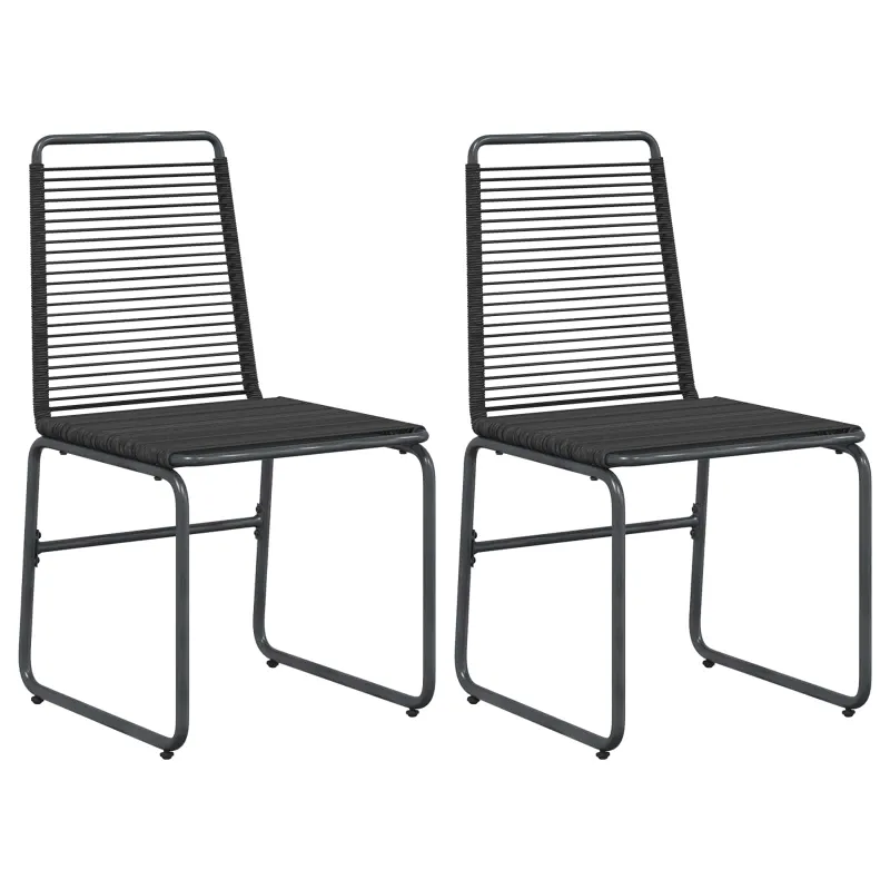 Sodo kėdės 2 pcs Juodas 48 x 55 x 89,5 cm Ratanas
