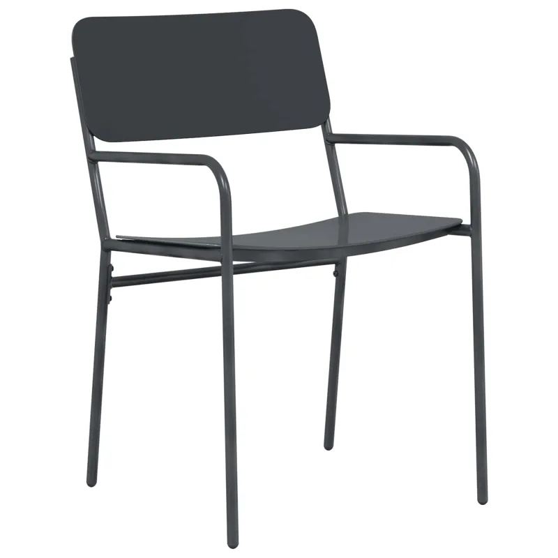 Sodo kėdės 2 pcs Antracitas 51 x 55 x 81 cm Plienas