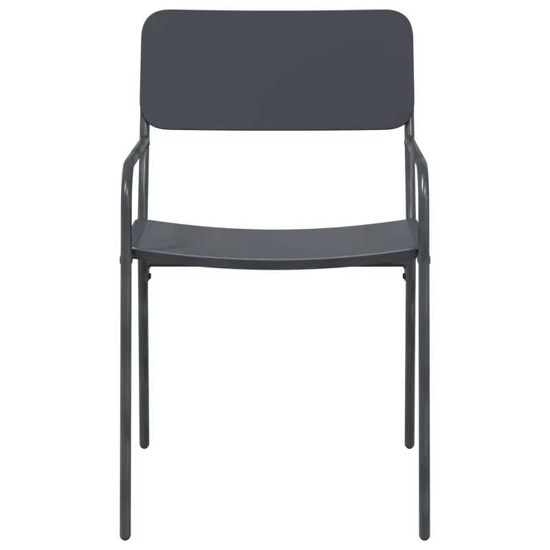 Sodo kėdės 2 pcs Antracitas 51 x 55 x 81 cm Plienas