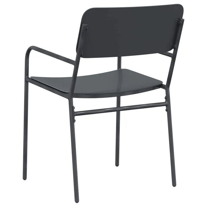 Sodo kėdės 2 pcs Antracitas 51 x 55 x 81 cm Plienas