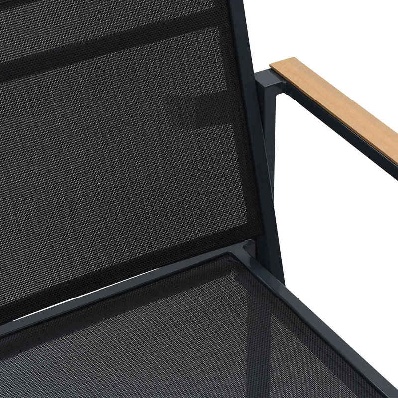Sodo kėdės 2 pcs Juoda ir Antracitas 53,5 x 59 x 77 cm