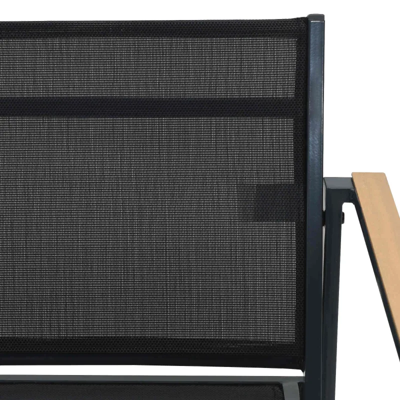 Sodo kėdės 2 pcs Juoda ir Antracitas 53,5 x 59 x 77 cm