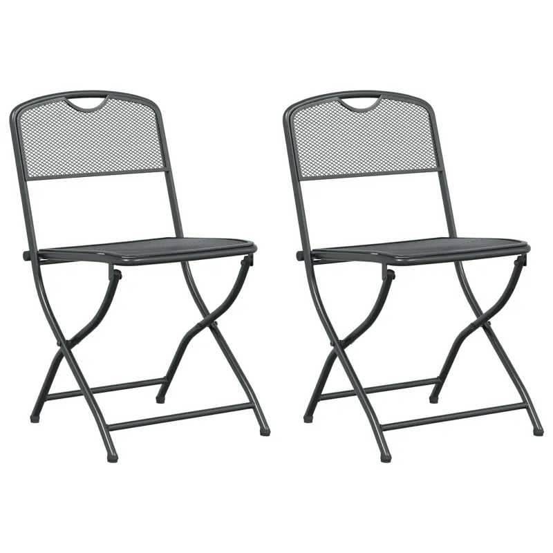 Sodo kėdės 2 pcs Antracitas 52,5 x 46 x 82 cm Geležis
