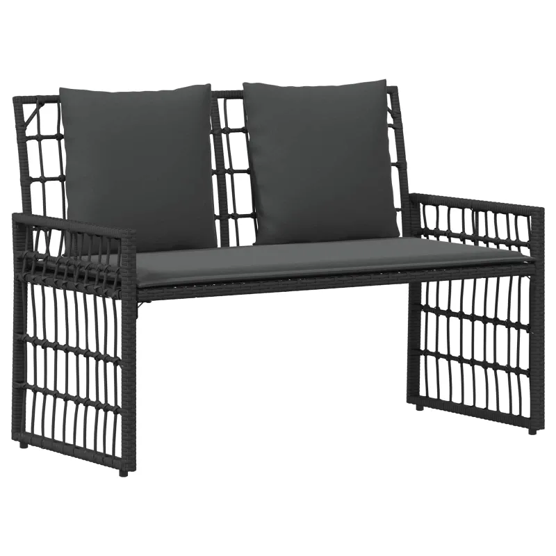Lauko suolas Paprastas Juoda ir tamsiai pilka 116 x 55 x 82 cm