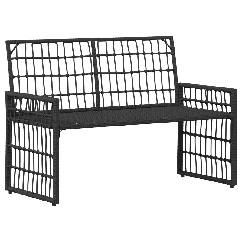 Lauko suolas Paprastas Juoda ir tamsiai pilka 116 x 55 x 82 cm