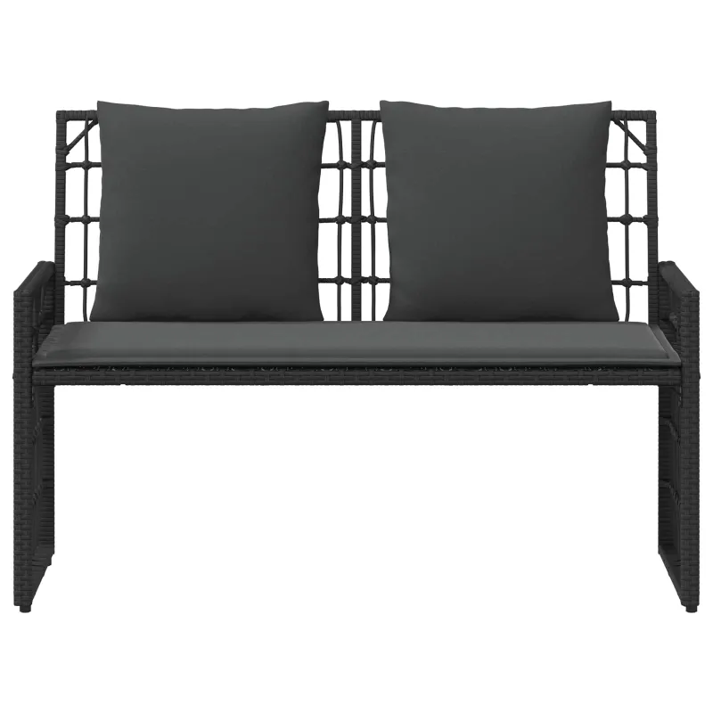 Lauko suolas Paprastas Juoda ir tamsiai pilka 116 x 55 x 82 cm