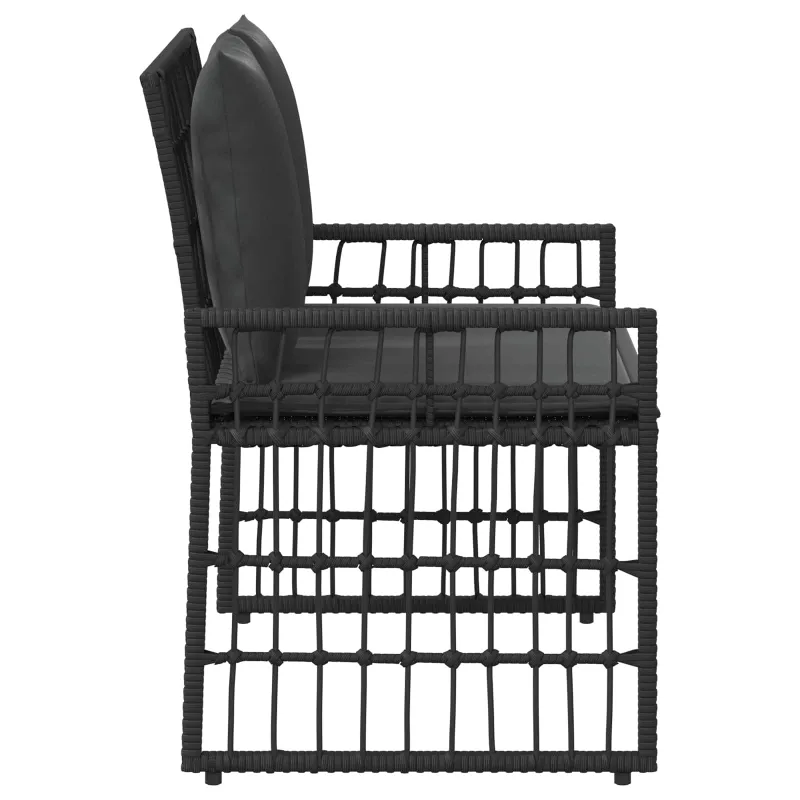 Lauko suolas Paprastas Juoda ir tamsiai pilka 116 x 55 x 82 cm