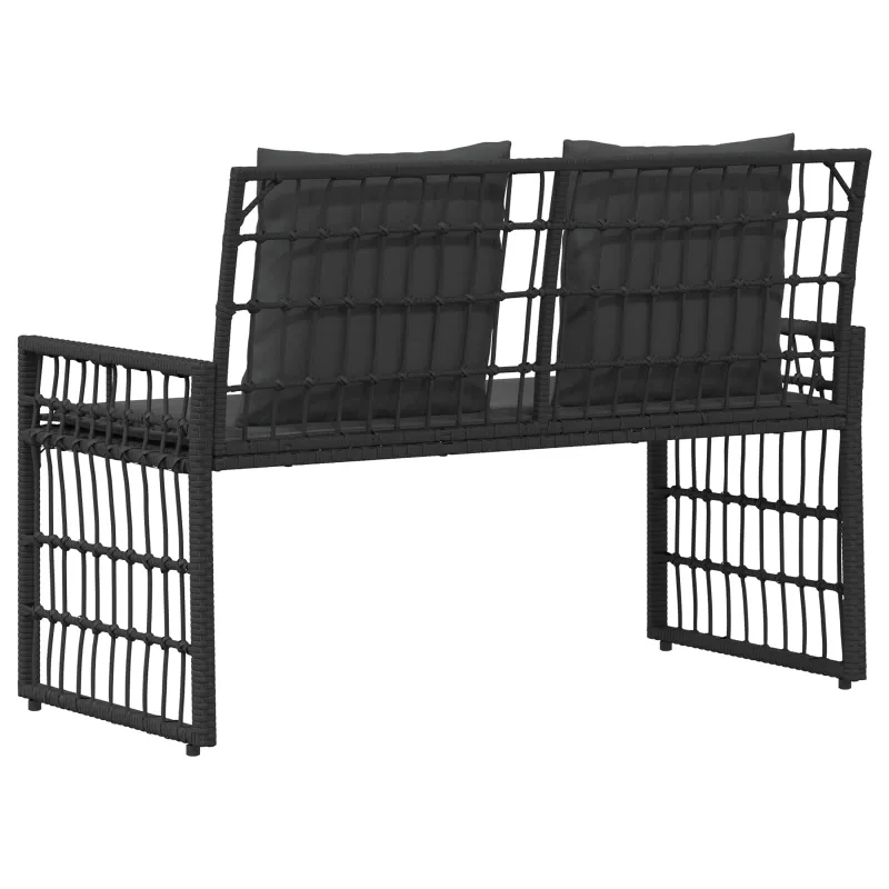 Lauko suolas Paprastas Juoda ir tamsiai pilka 116 x 55 x 82 cm