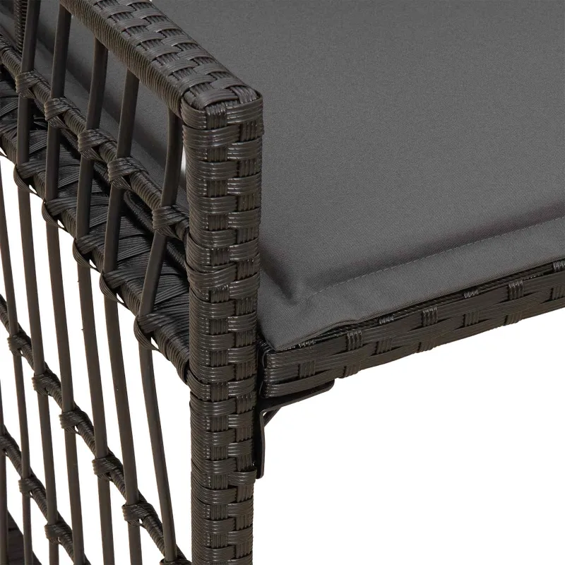 Lauko suolas Paprastas Juoda ir tamsiai pilka 116 x 55 x 82 cm