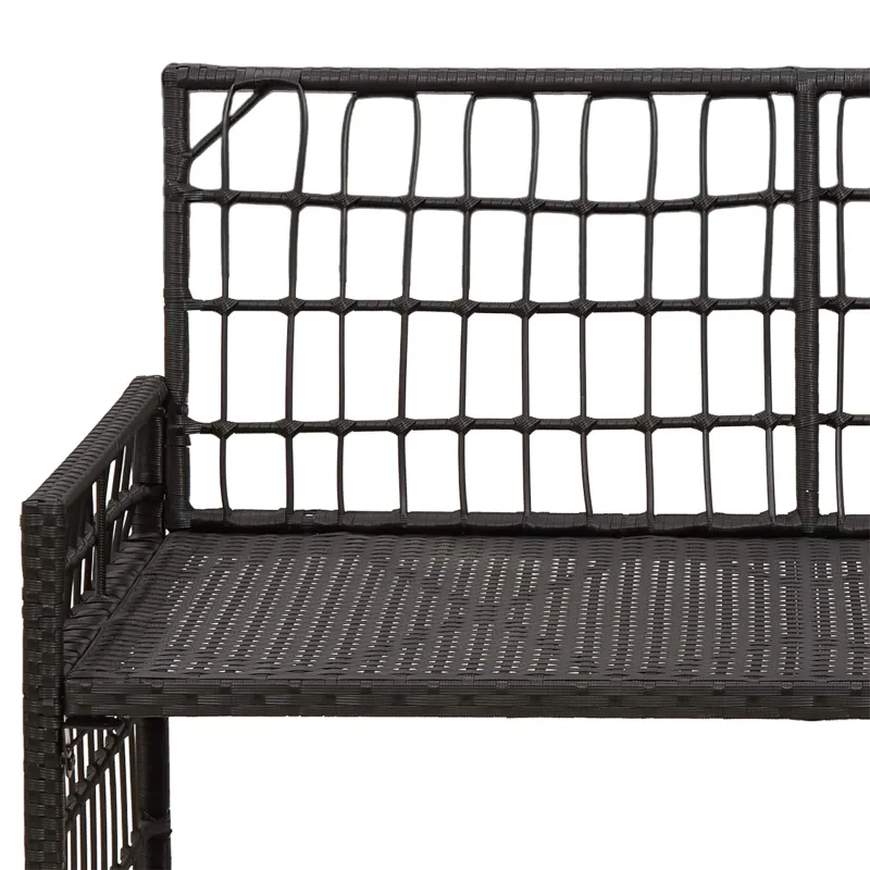 Lauko suolas Paprastas Juoda ir tamsiai pilka 116 x 55 x 82 cm