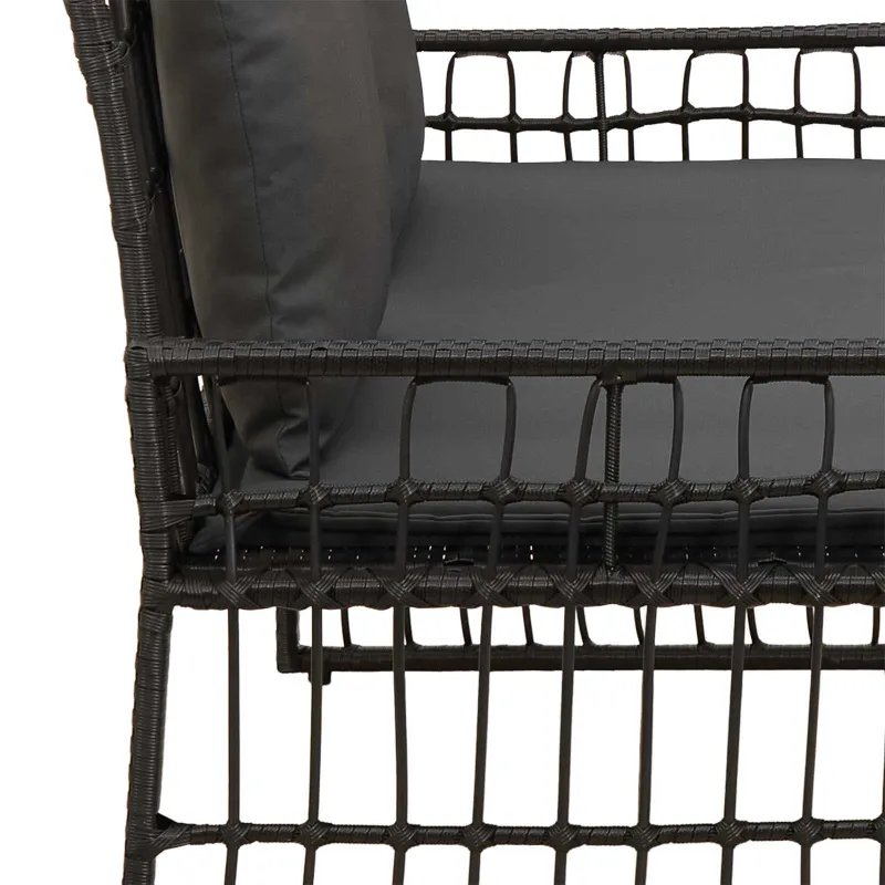 Lauko suolas Paprastas Juoda ir tamsiai pilka 116 x 55 x 82 cm