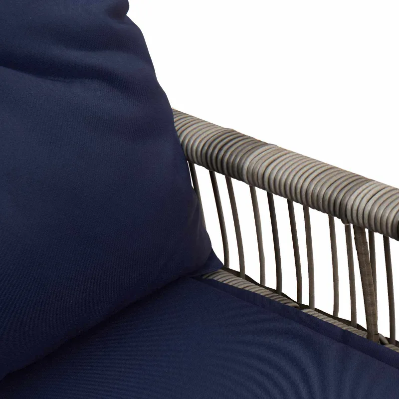 Lauko suolas 4 pcs Pilka ir tamsiai mėlyna poliratanas