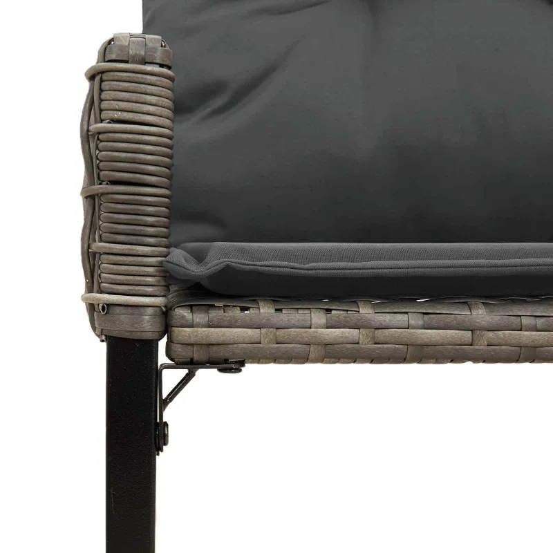 Lauko suolas Pilkas 118 x 55 x 82 cm PE rotangas ir audinys