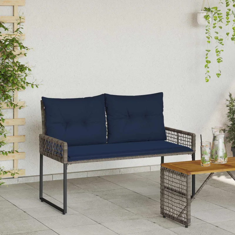 Lauko suolas Pilkas ir tamsiai mėlynas 118 x 55 x 82 cm