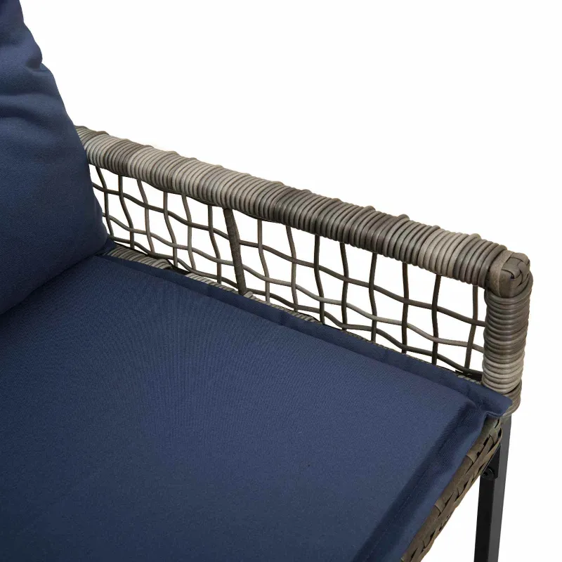 Lauko suolas Pilkas ir tamsiai mėlynas 118 x 55 x 82 cm